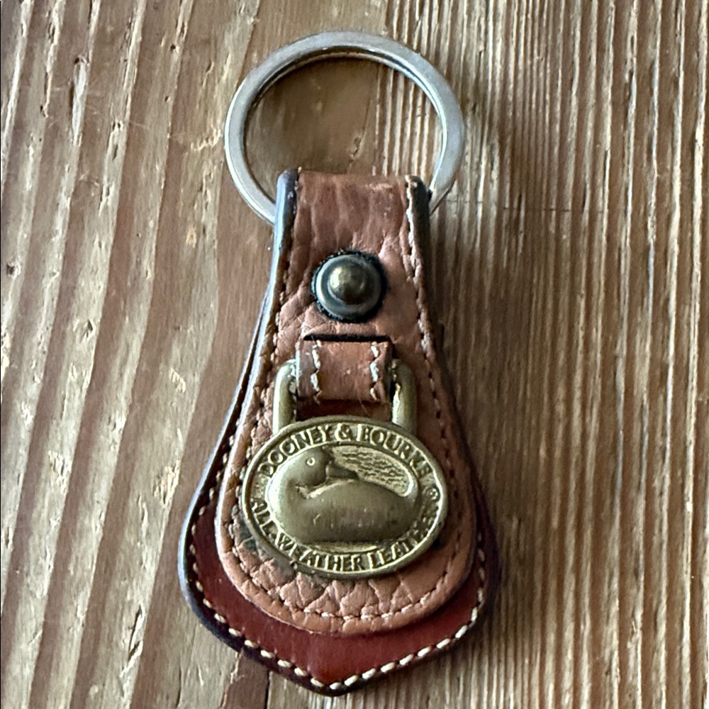 Vintage Dooney & Bourke Brown Leather & brass Key Holder dangle